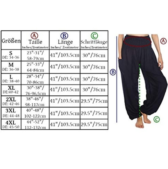 Harem Yoga Pants for Women Hippie Boho PJs print - Picture 3 of 3